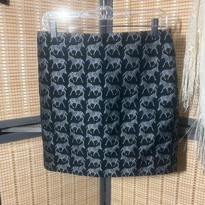 J. Crew Zebra Print Pencil Skirt in Black and Gray